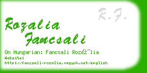 rozalia fancsali business card